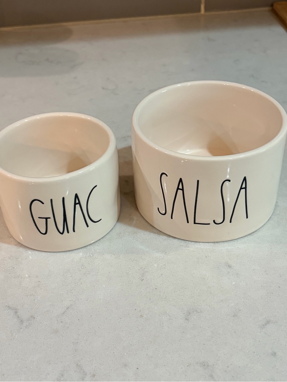 White Guac & Salsa Ceramic Dip Bowls - Set of 2 Rae Dunn farmhouse